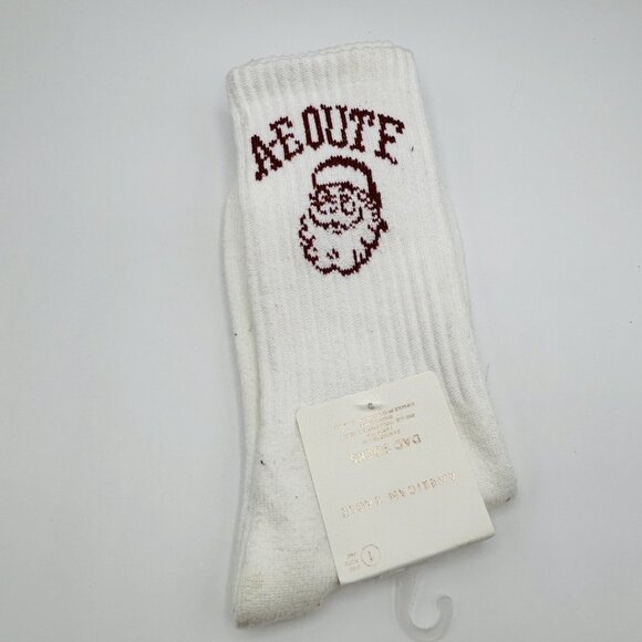 NEW American Eagle Dad Socks Soft White Christmas Santa One Size - Picture 3 of 5